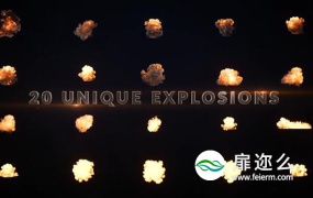 视频素材:20个真实爆炸浓烟影视大片特效合成4K素材