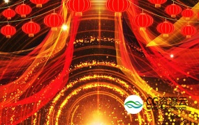 视频素材:大气红金年会颁奖2020年新春动态舞台背景素材