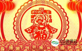 视频素材:2020春节新年中国风春字舞台背景