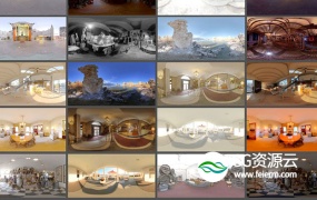 C4D环境贴图预设-204个室内 天空 灯光环境HDR贴图预设素材
