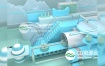 C4D工程-蓝绿色天猫电商场景模型