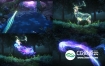 AE模板-流森林草地鹿动物魔法粒子河光效形状路径LOGO演绎片头动画