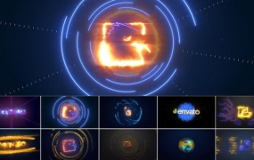 AE模板-20种闪电能量冲击粒子光线图形动画演绎LOGO片头