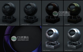 C4D材质预设-30个C4D Octane科幻金属材质预设