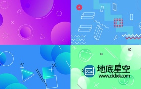 AE模板-19组简单彩色活泼明亮图形抽象形状渐变背景集合