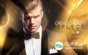 AE模板-大气豪华婚礼包装金色闪光反射效果电影颁奖仪式开场白