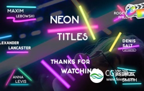 FCPX插件-8组时尚动感的霓虹灯文字标题排版动画