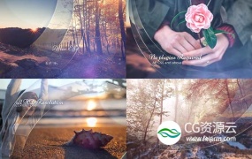 AE模板-时尚整洁公司介绍唯美浪漫的爱情婚礼相册回忆录幻灯片展示 Sunshine Slideshow