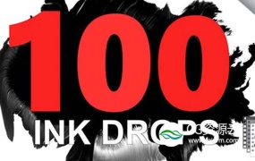 视频素材-100个4K带声音的墨滴污点墨水晕开渗出素材