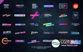 FCPX插件-扁平化简洁文字电影标题排版动画Motion 模板