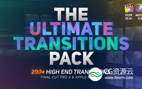 FCPX插件-205个烟雾火焰水墨光效图形信号故障数字失真水墨画笔旋转扭曲缩放转场