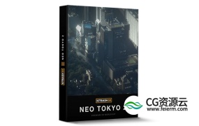 3D模型-未来科幻东京城市楼房建筑 KitBash3D – Neo Tokyo 2
