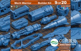 3D模型-500组科幻硬面部件模型 Artstation – Mega Pack KITBASH 500 DETAILS