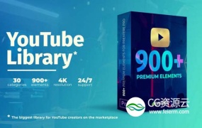PR模板+预设-900种时尚文字标题视频动画无缝转场预设 Youtube Pack – Transitions & Assets