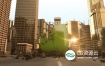 AE模板-E3D城市商业街道大气震撼的摩天大楼logo标志展示动画 Massive City Logo