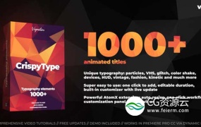 AE脚本-1000多种创意文字标题动画视频字幕效果 CrispyType