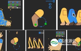 AE教程-使用Limber脚本制作卡通人物动作绑定动画 Udemy – After Effects Rigging Characters Kickstart 2020 (中英文字幕)