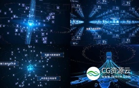 AE模板-高科技文字图标汇聚宣传片头动画