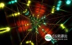视频素材-Vj霓虹灯三角形隧道场景动态背景循环视频动画素材