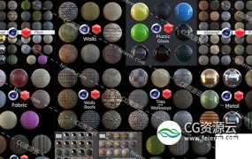 C4D预设-99个红移Redshift渲染器材质预设
