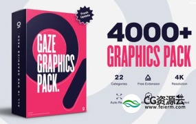 AE脚本-4000+视频字幕转场动态背景图形动画设计 Graphics Pack V4.5