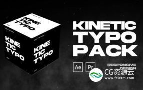 PR预设-25个创意黑白动态文字标题排版展示 Kinetic Typography MOGRT