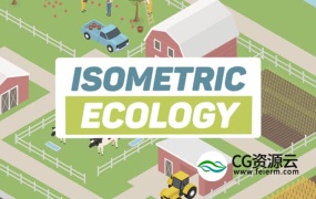 AE模板-绿色环保能源等距三维卡通MG动画元素 Ecology Isometric – Green Energy