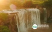 视频素材-4k航拍夕阳下瀑布水流壮丽自然风光
