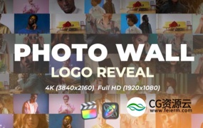 FCPX模板-照片墙Logo展示动画 Logo Opener – Photo Wall
