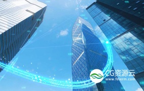 视频素材-光线粒子划过科技感特效合成建筑
