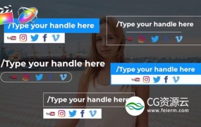 FCPX模板-社交网络人名字幕条动画 Social Media Lower Third – All in one