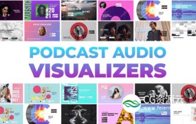 AE模板-广播音乐音频可视化播放器波形动画 Podcast Audio Visualizers