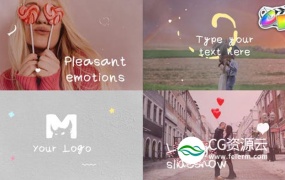 FCPX模板-可爱卡通的流体元素浪漫视频片头 Love Slideshow