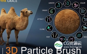 Blender插件-毛发笔刷插件 3D Particle Brush