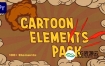 PR预设-100组手绘火焰灰尘卡通元素效果动画 100 Cartoon Elements