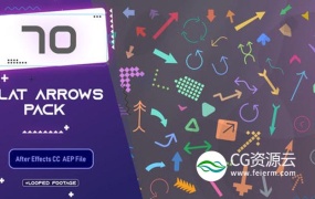 AE模板-70个二维扁平化MG箭头标注图形动画 Flat Arrows Pack