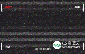 视频素材-5段信号故障摄像机屏幕取景器带雪花扫描效果