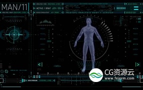 AE模板-未来高科技医疗生物细胞人体化学HUD元素UI界面动画