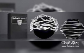 C4D插件-样条线缠绕插件 C4DZone Spline Wrapper v3.0