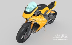 3D模型-超酷炫拉风摩托机车C4D模型