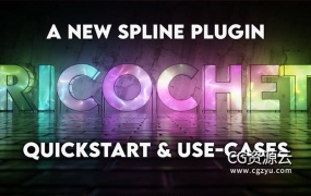C4D插件-各种样条线生成转场填充动画效果 RocketLasso Ricochet v1.0