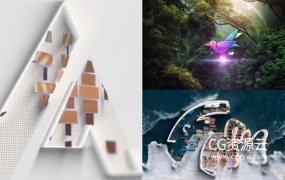 AE模板-明亮干净的标志轮廓勾勒完整logo动画