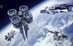 3D模型-宇宙空间宇宙飞船机翼重力轮发动机推进器模型