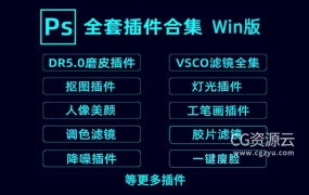 PS插件-PS汉化合集DR45磨皮降噪全套一键安装包Win版本