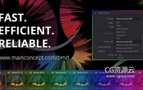 达芬奇插件-视频渲染编解码器输出 MainConcept Codec Plugin for DaVinci Resolve v1.4 CE Win