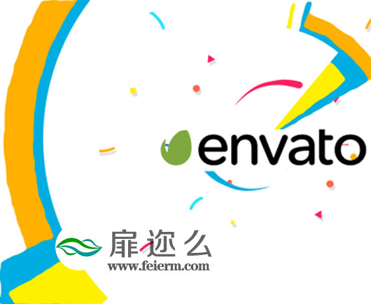 AE模板演绎LOGO彩色碎纸图形动画片头