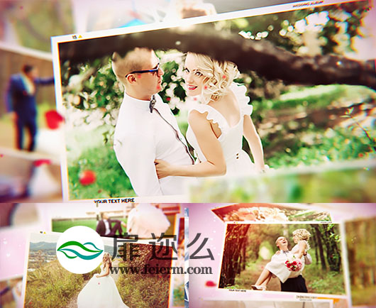 AE模板时尚家庭照片组合动画浪漫情人节婚礼相册