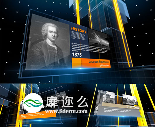 AE模板电视节目广播新闻立体科技感图片视频信息展示效果