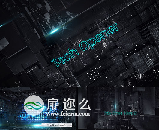 AE模板史诗大气宣传片头高科技三维空间移动文字图片开场动画