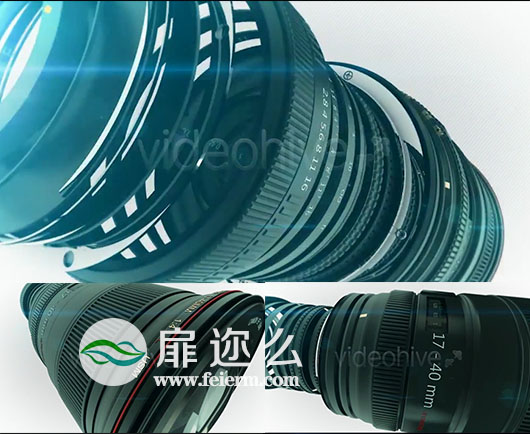 AE模板C4d工程企业标志演绎动画佳能镜头分层特效